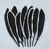 Пушистые перья гуся 15-20 см, 10 шт. Черные в серебряном обрамлении