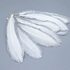 Пушистые перья гуся 15-20 см, 10 шт. Белые в серебряном обрамлении