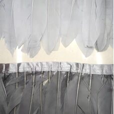 Тесьма из перьев гуся на ленте 15-20 см, 1м. Светло-серый цвет