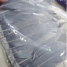 Тесьма из перьев гуся на ленте 15-20 см, 1м. Светло-серый цвет