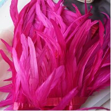 Тесьма из перьев гуся 25-30 см, 1м. Фуксия
