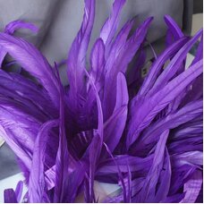 Тесьма из перьев гуся 25-30 см, 1м. Фиолетовые