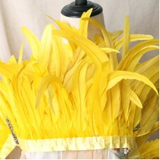 Тесьма из перьев гуся 25-30 см, 1м. Желтые