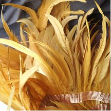 Тесьма из перьев гуся 25-30 см, 1м. Золотистые 2