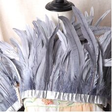 Тесьма из перьев гуся 25-30 см, 1м. Серые