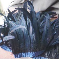 Тесьма из перьев гуся 25-30 см, 1м. Индиго