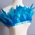 Тесьма из перьев гуся на ленте 15-20 см, 1 м, Голубой цвет