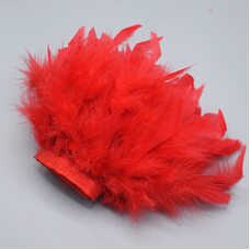Тесьма из перьев индейки на ленте 13-18 см, 1м. - Красный цвет