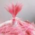 Цветные перья павлина 25-30 см. Розовый цвет