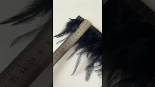 Тесьма из перьев петуха на ленте 10-15 см, 1м. Черный цвет