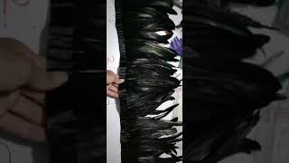 Тесьма из перьев петуха на ленте 25-30, 30-35 см. Черный цвет